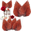 Gyufise 6Pcs Paper Palm Fan Cake Toppers Palm Spear Leaves Fan Cupcake Toppers by Gyufise