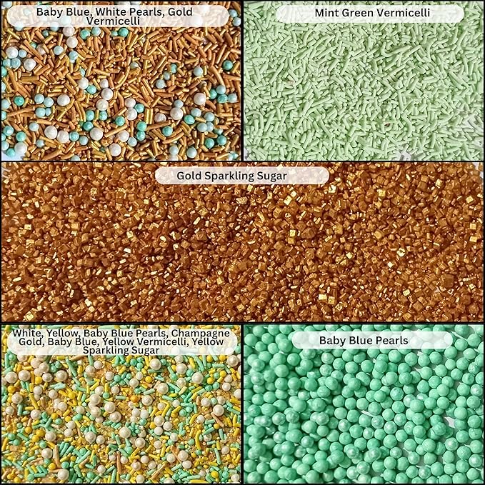 Confect Edible Sprinkles Mix Pack of 5 – Cool Summer Breeze Theme – Yellow - Image 2