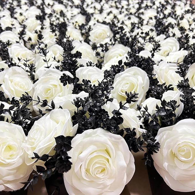 LADADA Artificial Flowers with Small Ceramic Vases, Roses in Vases Plastic - Image 6