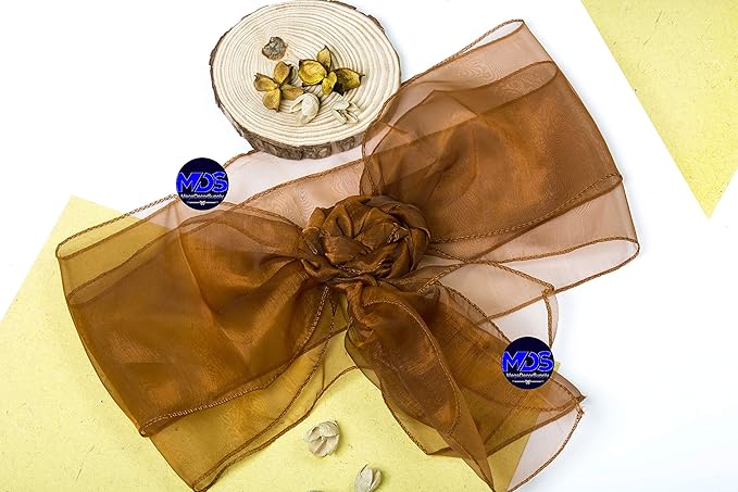 MDS Pack of 300 PCS Organza Chair Sashes Wider Dining Chair Bows Ribbon Tie Back - Image 6