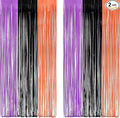 Black Purple Orange Party Streamers by GREATRIL