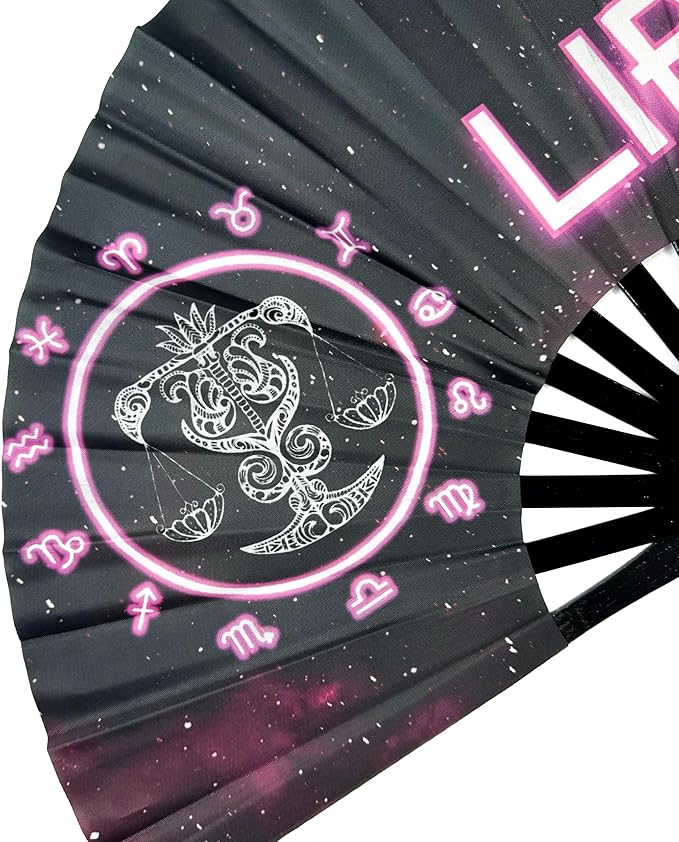 DeFlare | Cosmic Zodiac Rave Fan | Zodiac Sign Hand Fan | Astrology Rave Fan | - Image 2