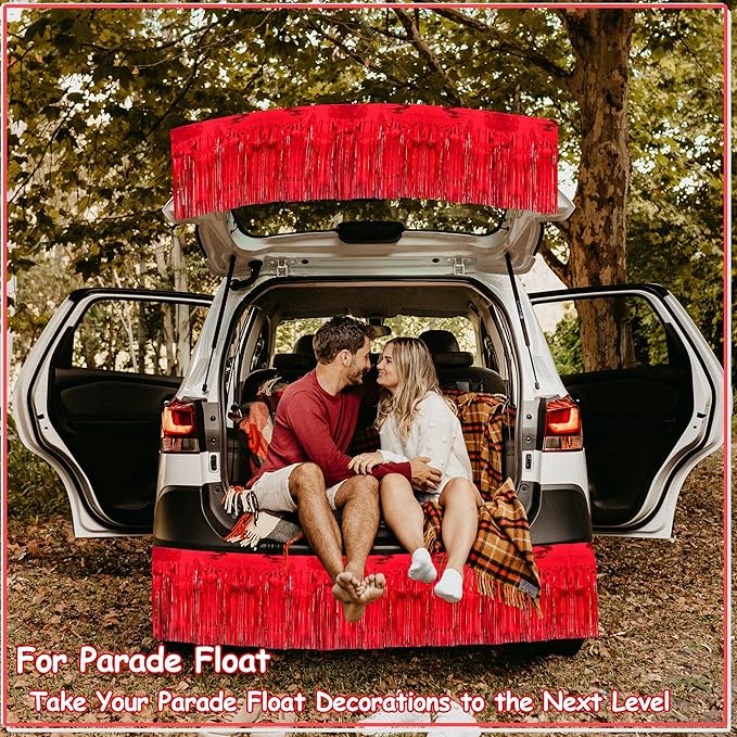 4 Pack 10 Feet Glitter Red Parade Float Decorations - Image 3