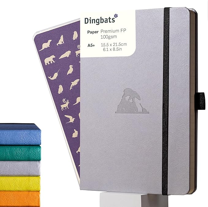 Dingbats - Earth Dotted A5 Medium Notebook, Glicine Arctic - Hardcover - Cream by DingbatsNotebooks