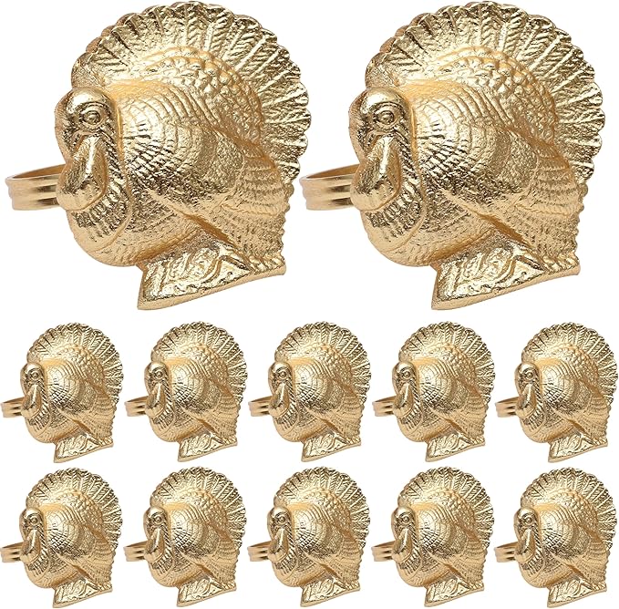 Gold Napkin Rings Set of 12 by ALPHALivingHOME