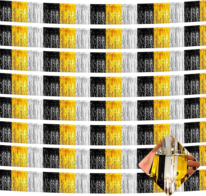 10 Pack 10 Feet Foil Fringe Garland Metallic Tinsel Streamers Banner Wall by AIKENLIN