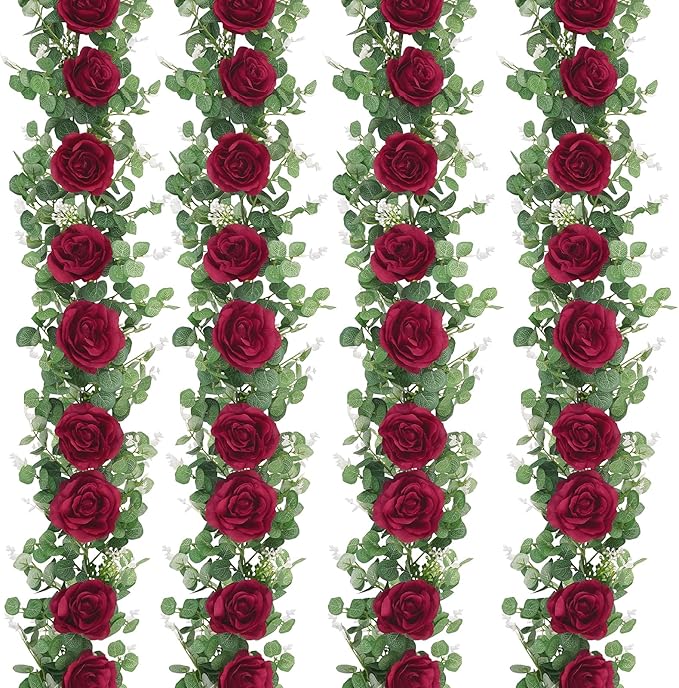 Dolicer 4Pcs 26Ft Artificial Eucalyptus Garlands by DolicerLANDSCAPEQ