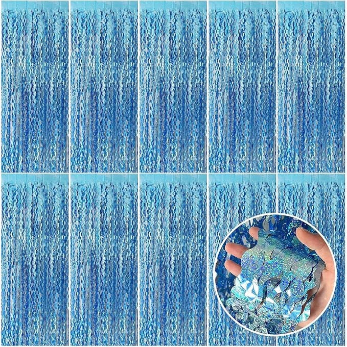 Tinsel Foil Fringe Curtains Wavy Backdrop by BOMSI