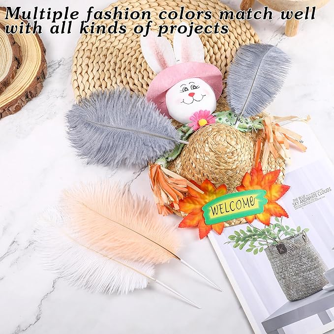 SOGUGOM Grey Craft Ostrich Feathers - Image 4