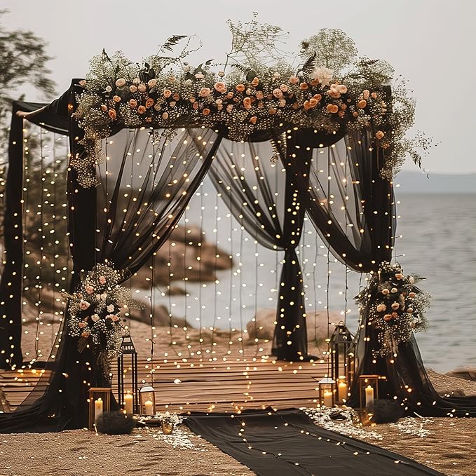Fomcet Black Tulle Backdrop Curtains - Image 7