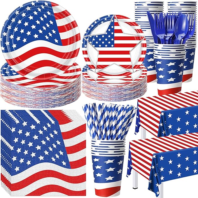 452 Pcs American Flag Party Supplies Veterans Day Decorations by Potchen