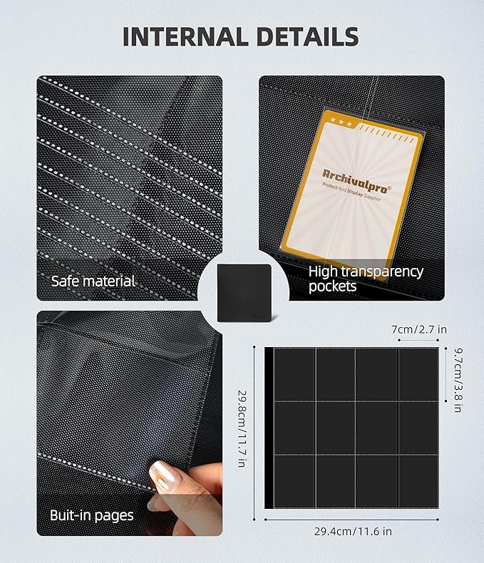 12 Pockets Premium Card Binder 480 Cards Trading Card Binders Side Load Card - Image 4