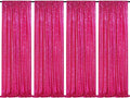 Fuchsia Sequin Backdrop Drapes 4 Panels 2FTx8FT Glitter Backdrop Curtains by QueenDream