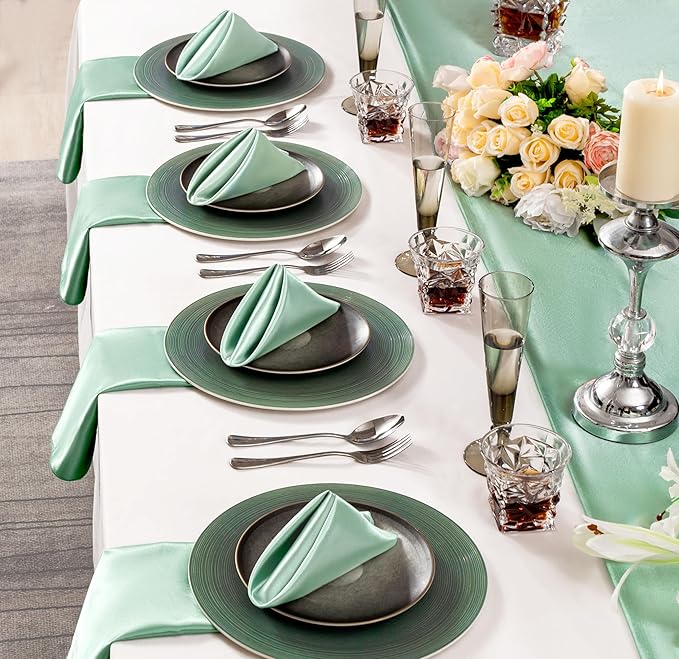 36 Pack Square Satin Dinner Napkins, 16x16 Inches Silky Soft Smooth Table Cloth - Image 2