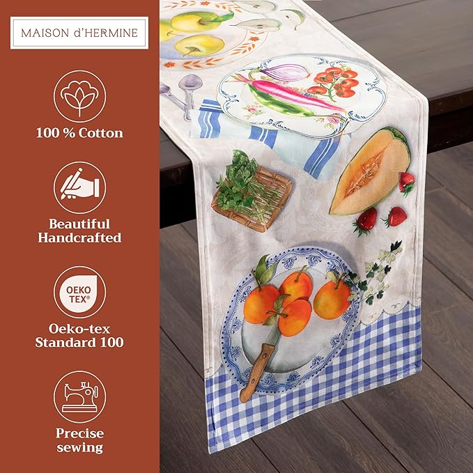 Maison d' Hermine Table runner 100% Cotton Double Layer Table Runners 108 - Image 2
