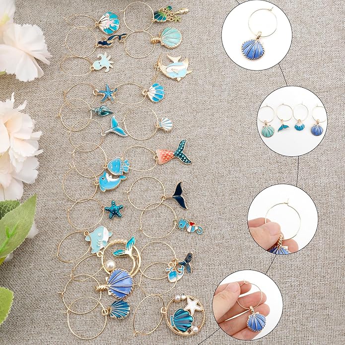 Wine Glass Charms Wine Charms for Stem Glasses Glass Markers Identifiers Tags - Image 4
