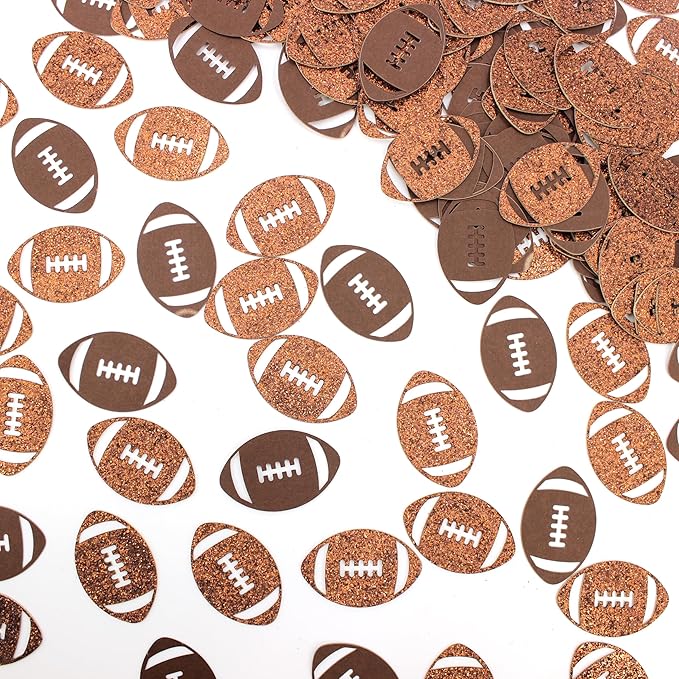 200PC Football Confetti for Table, Football Baby Shower Decorations, Football - Image 2