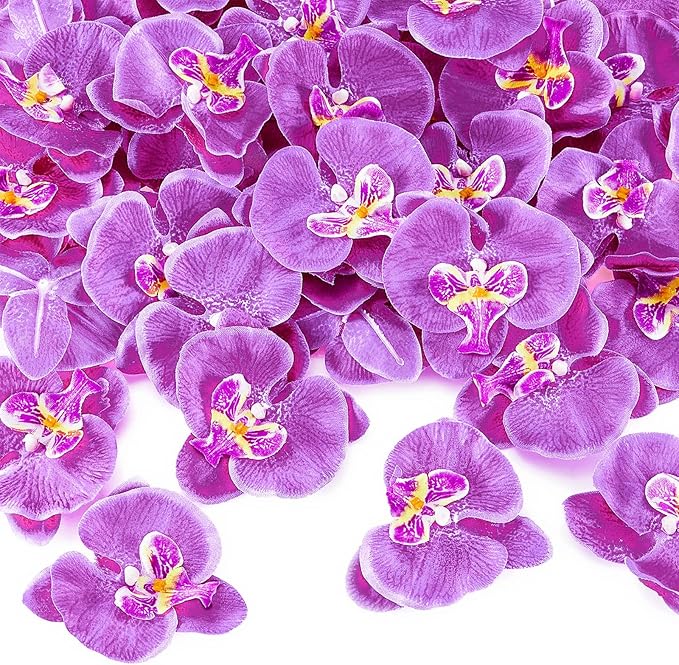 40 Pieces Orchid Petals Artificial Decorations Wedding Party Orchids Heads by Luinabio