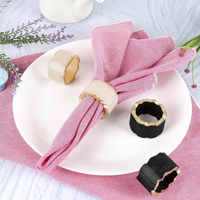 12 Pcs Rustic Epoxy Resin Napkin Rings - Image 2