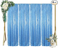 ShinyBeauty 4x10 FT Baby Blue Sequin Backdrop Curtains Glitter Photography by ShinyBeauty