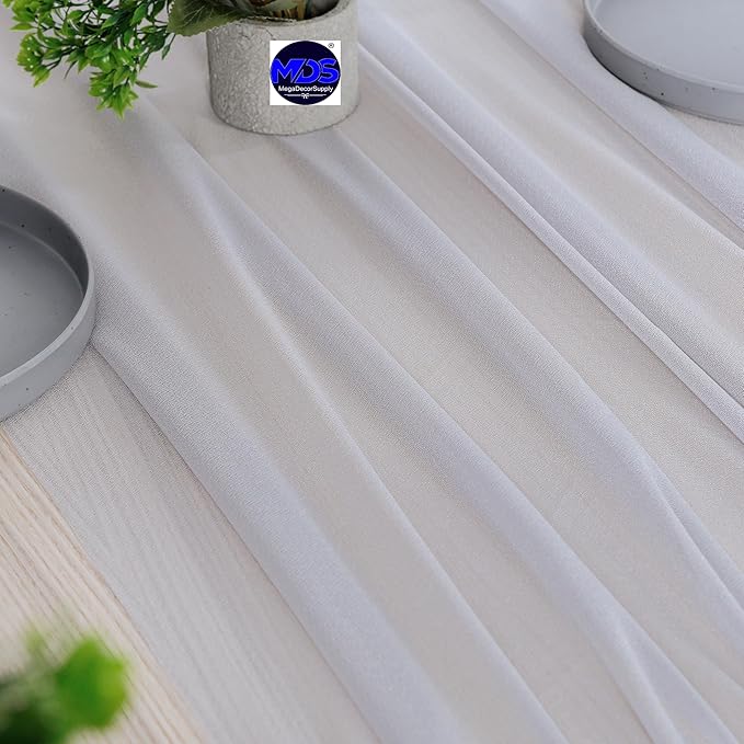 MDS 2 Pack 14ft Chiffon Table Runner 29 x 170 Inches Sheer Wedding Runner - Image 5
