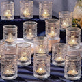 DARJEN Clear Votive Candle Holders Set of 36- Glass Candle Holders Bulk by DARJEN