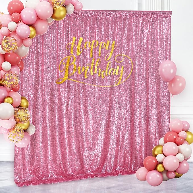 Blush Pink Sequin Backdrop Glitter Backdrop Curtains 7ft x 7ft Glitter - Image 4