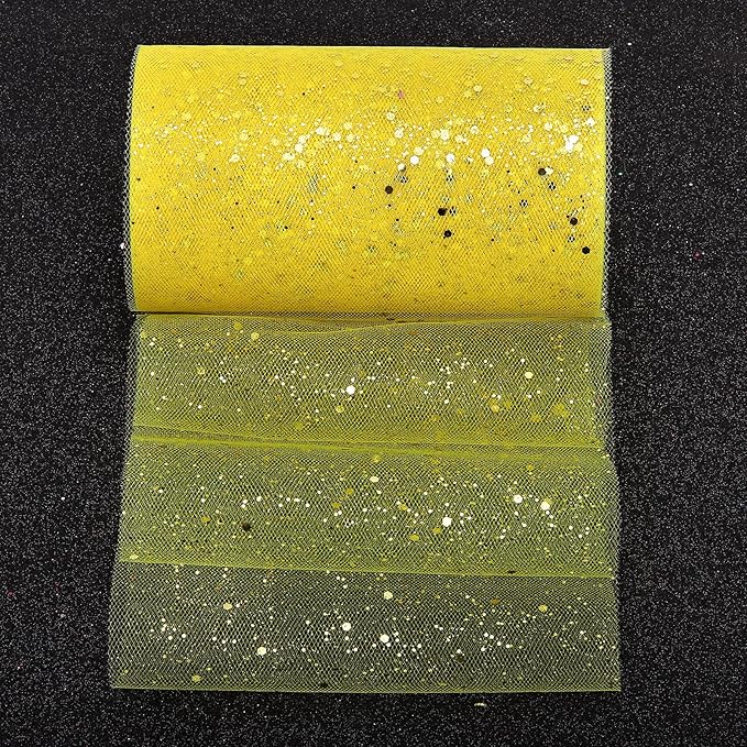 Glitter Tulle Rolls, 6” by 50 Yards Sparkling Tulle Spool Ribbon Sequin Tulle - Image 5