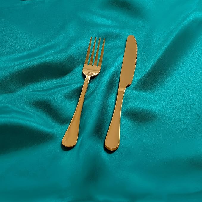 50 Pieces Teal Satin Napkins, Silky Soft Smooth Washable Napkins - Image 5