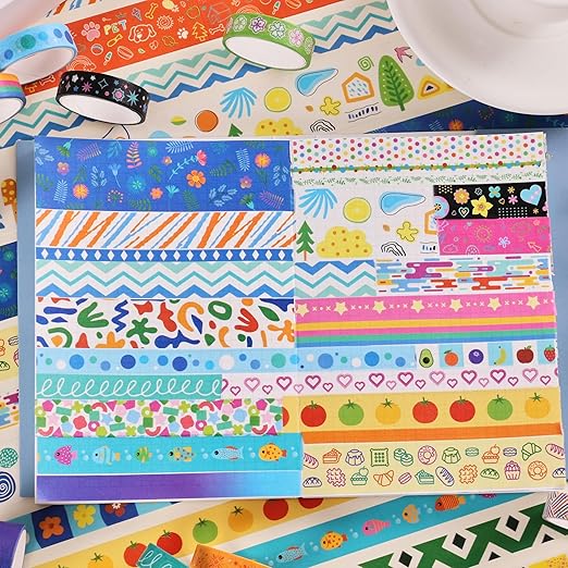emmoolife 40 Rolls Washi Tape Set, Vibrant Color Palette-Themed Cute Decorative - Image 6