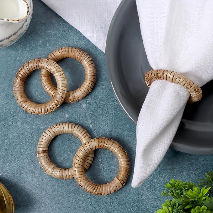 Woven Napkin Rings Set of 12 - Image 8