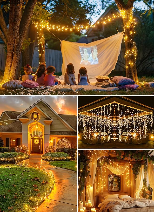 Outdoor Fairy Lights Battery Operated, 4 Pack Twinkle String Light - Image 6