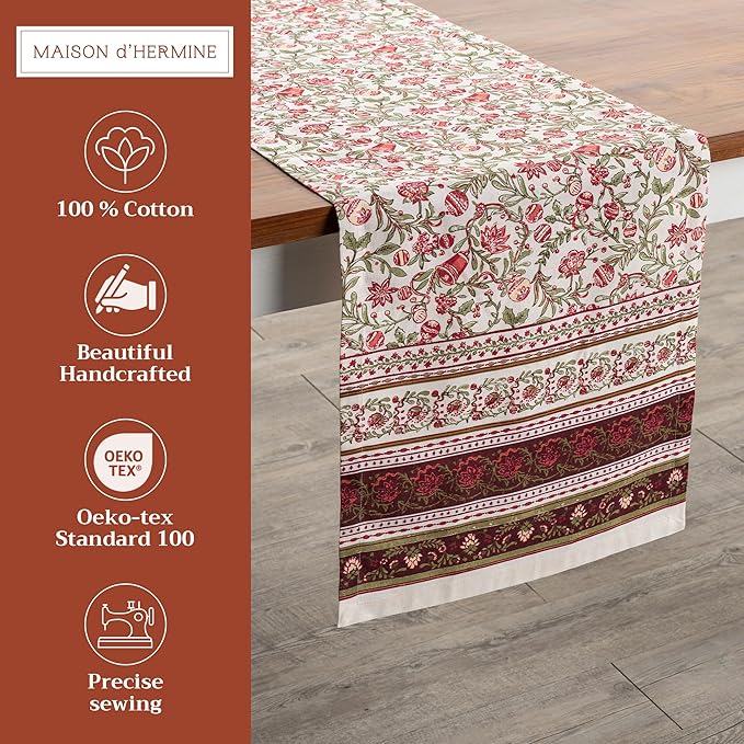 Maison d' Hermine Table Runner 100% Cotton Single Layer Table Runners 72 inches - Image 2