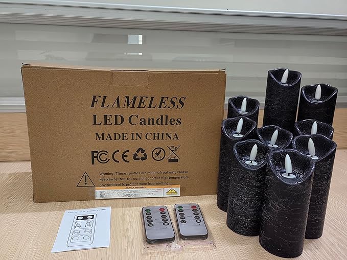Hausware Set of 9 Flameless Candles Battery Operated LED Real Wax Flickering - Image 8