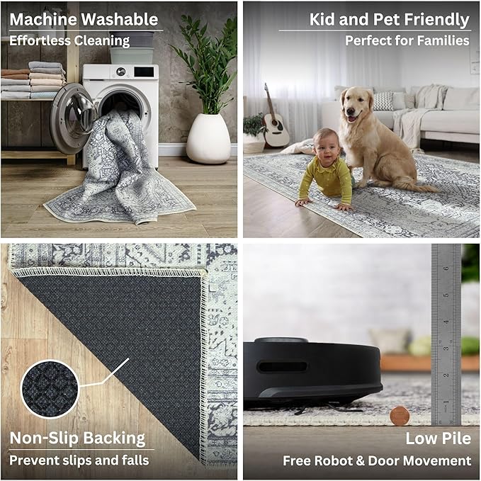 Bloom Rugs Washable Non-Slip 4' x 6' Rug - Image 4