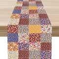 Patchwork Table Runner, Boho Vintage Floral Checkered Plaid Bohemian Paisley by Unknown