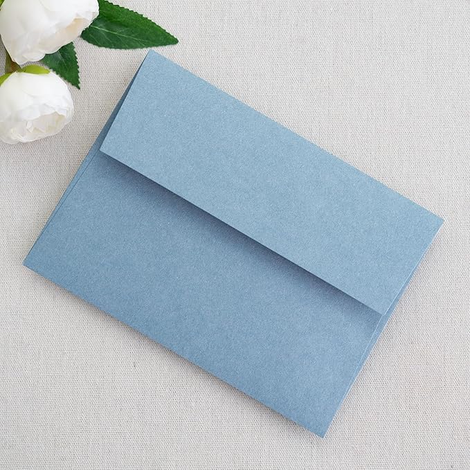 PONATIA 50 Pieces 5x7 Envelopes, Dusty Blue A7 Envelopes Self Seal - Image 4