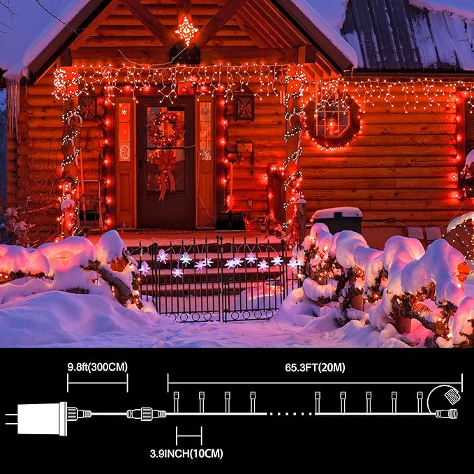 LAMPHOME 66ft Christmas Decorative Mini Lights, 200 LED Transparent Wire Fairy - Image 4