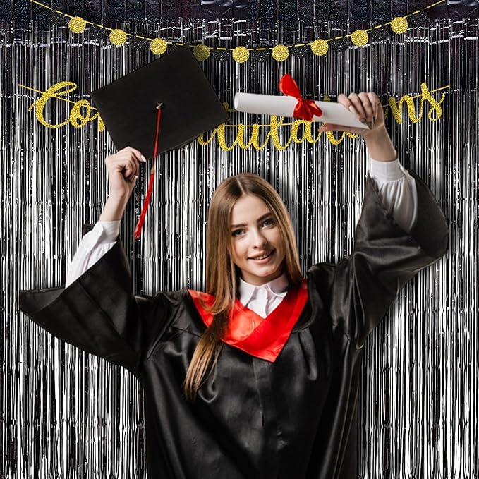 BRAVESHINE Black Halloweens Party Foil Fringe Curtains - Image 6