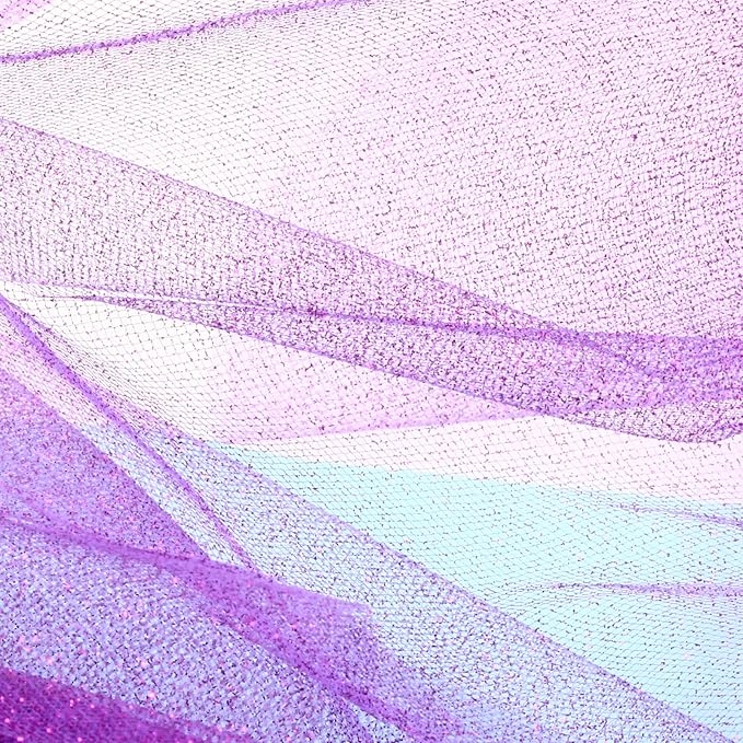 Sparkling Tulle Rolls, 15” by 30 Yards Glitter Tulle Spool Ribbon Fabric - Image 3