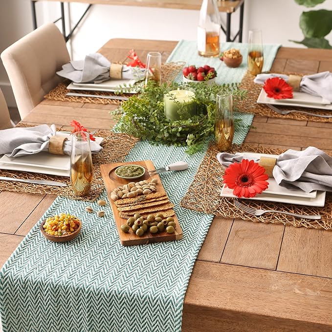 DII Woven Basic Tabletop Collection Chevron Table Runner - Image 3