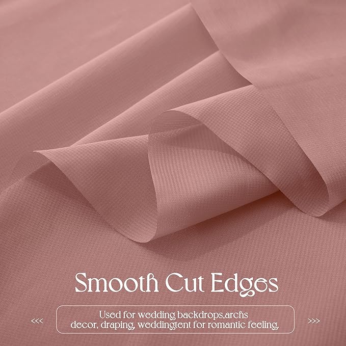 VACVELT Wedding Arch Draping Fabric Dusty Rose Chiffon, 1 Panel Sheer Drapes 30 - Image 6