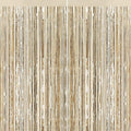 2Pack Champagne Gold Foil Fringe Backdrop Curtains, Tinsel Door Streamers by GCBPartyDecorations