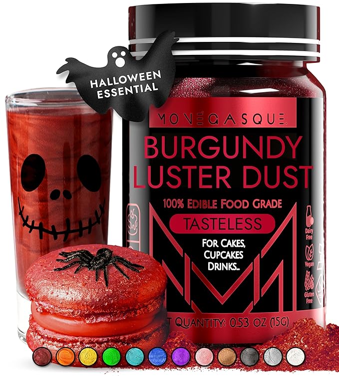MONÉGASQUE Red Edible Glitter for Drinks 15g – Burgundy Edible Glitter for by MON%C3%89GASQUE