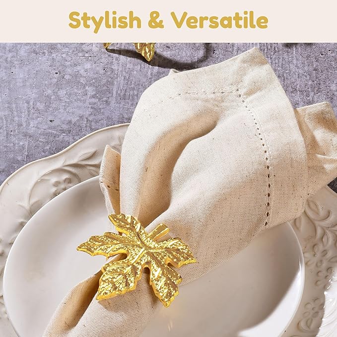 Elegant Handcrafted Leaf Napkin Rings - Image 7