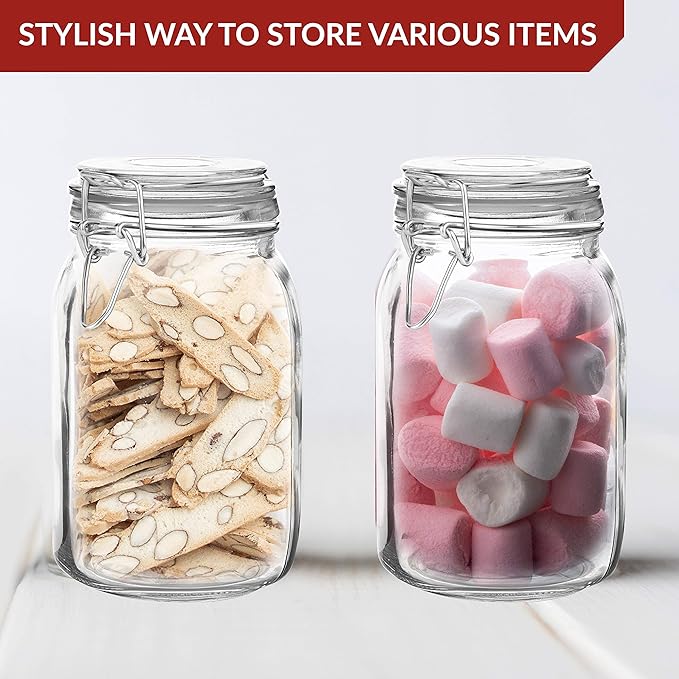 Set of 2 Large Glass Mason Jar - Image 3