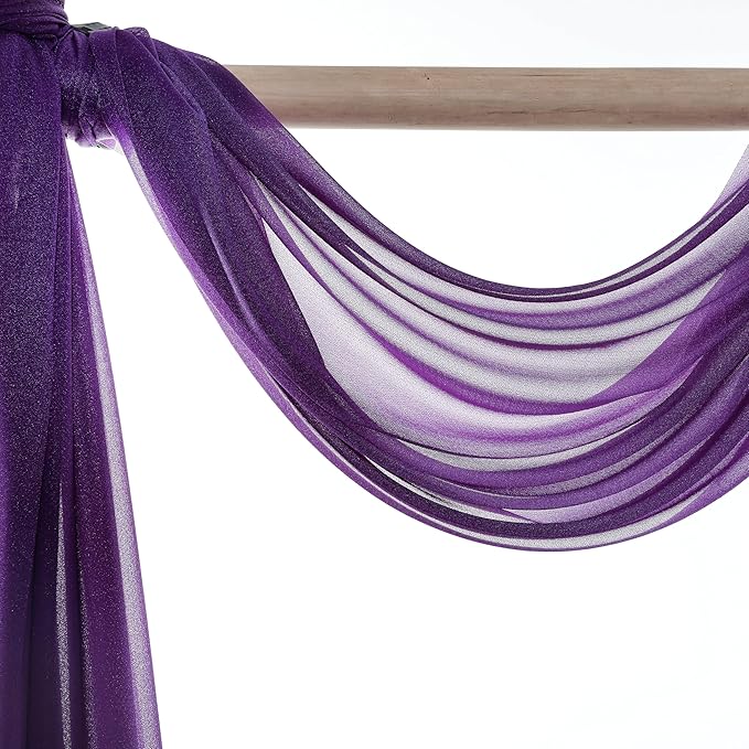 VDS Pack of 1 Panel Wedding Arch Draping Fabric Sheer Chiffon Fabric Drapery - Image 5