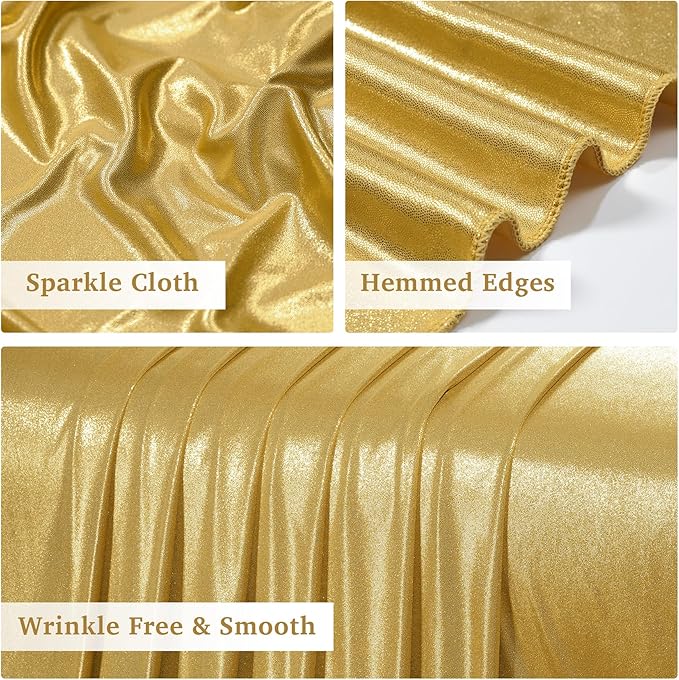 30ft x 10ft Gold Sequin Backdrop Curtain - Image 4