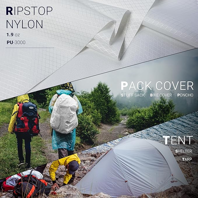 emma kites White Ripstop Nylon PU3000 Waterproof 1.9 oz 70D Diamond Grid Tear - Image 6