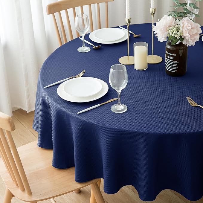 Biscaynebay Textured Fabric Round Tablecloths 60" - Image 8